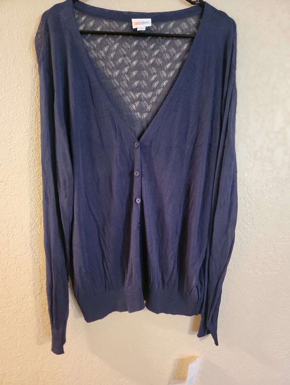 Lightweight Navy V-Neck Cardigan Sweater - Women